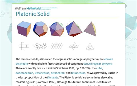 Platonic Solid -- from Wolfram MathWorld